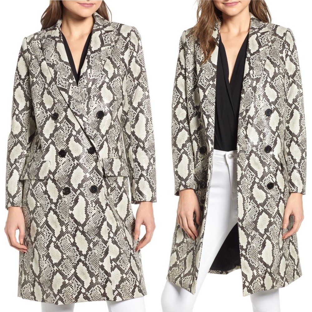 Mural Snakeskin Faux Leather Jacket